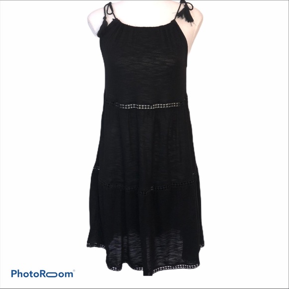 Elegant Black Halter Swim Dress - Picture 2 of 11